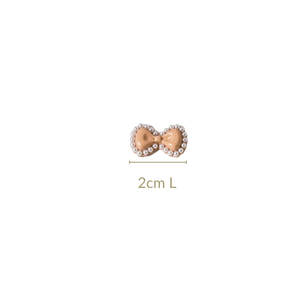Pearly Bow Dainty Stud Earrings - Image 3