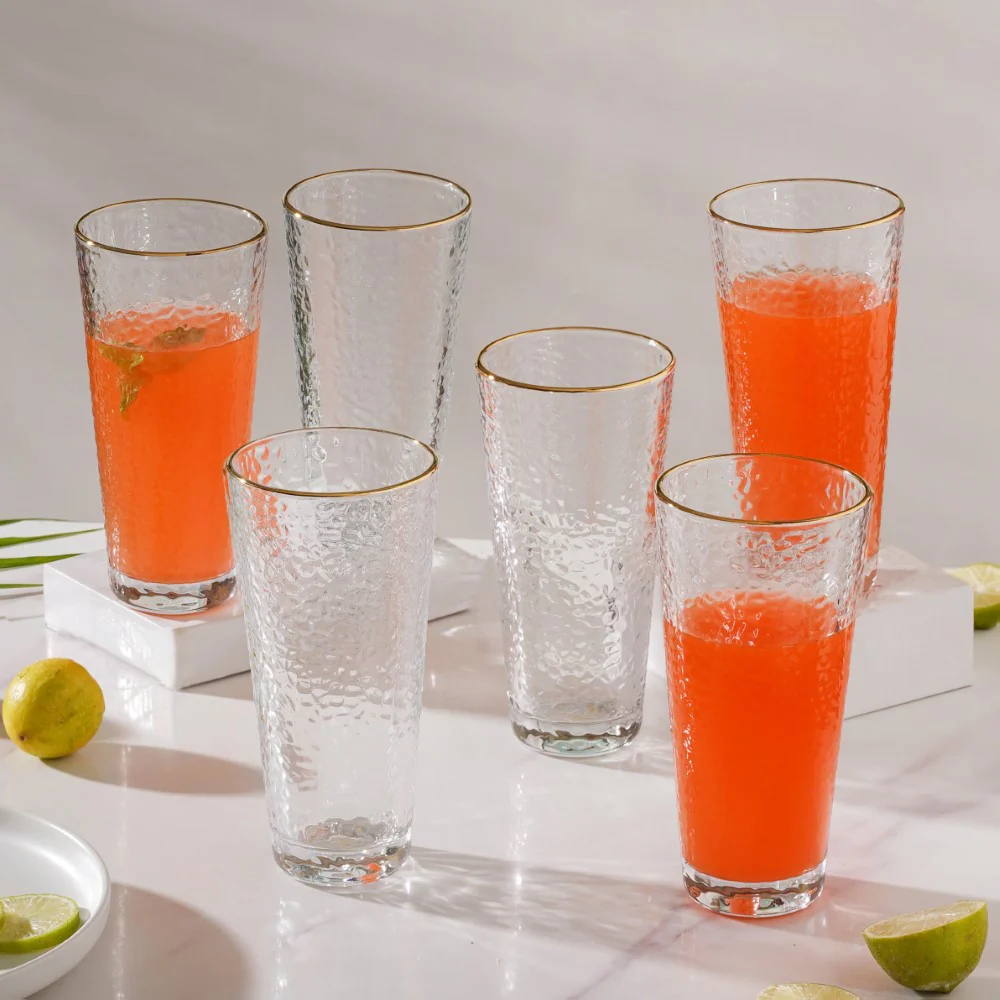 Pebble Textured Medium Drinking Glass Set Of 6 350 ml - Image 4