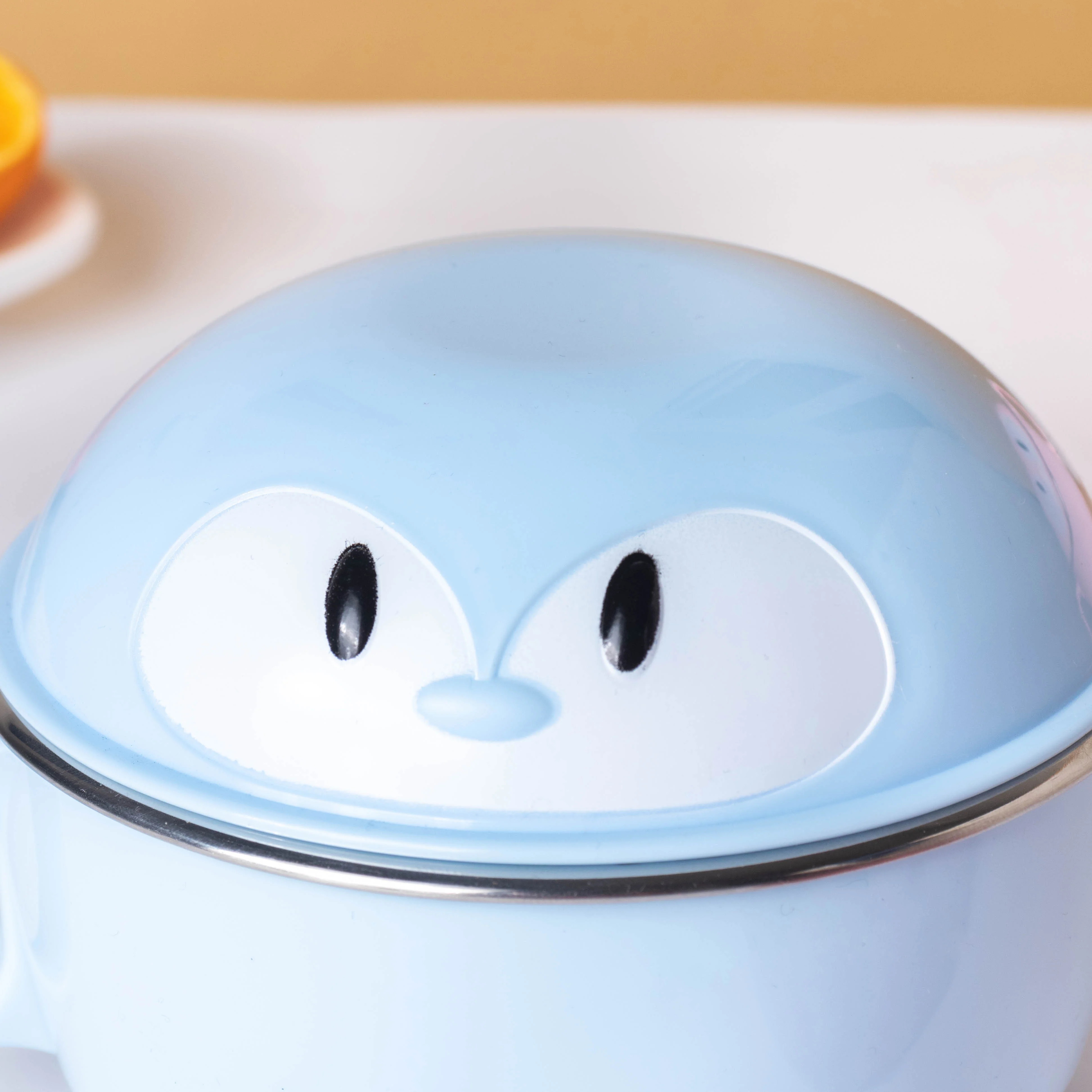 Penguin Feeding Steel Bowl With Anti-Slip Base Blue 400 ml - Image 6