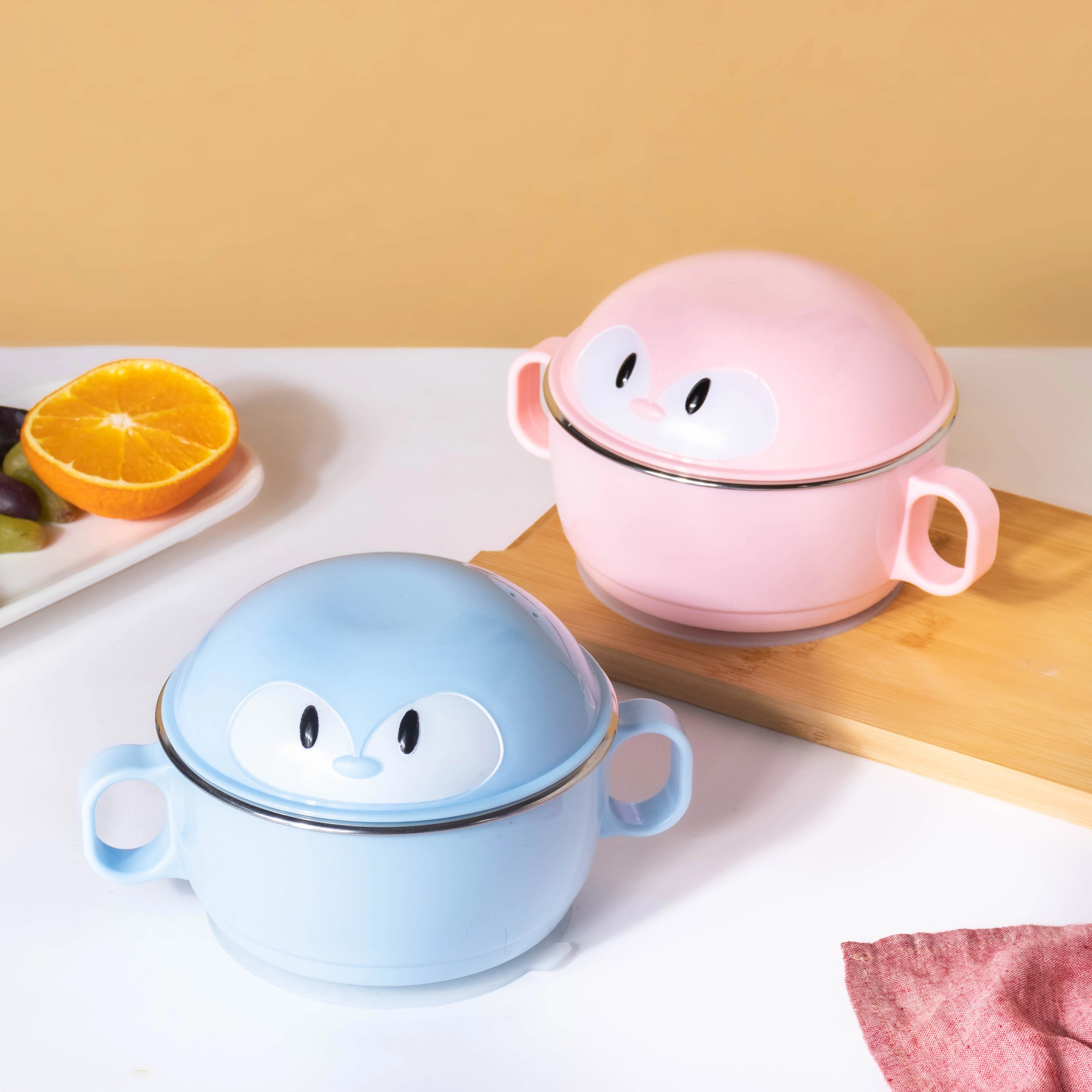 Penguin Feeding Steel Bowl With Anti-Slip Base Blue 400 ml - Image 9