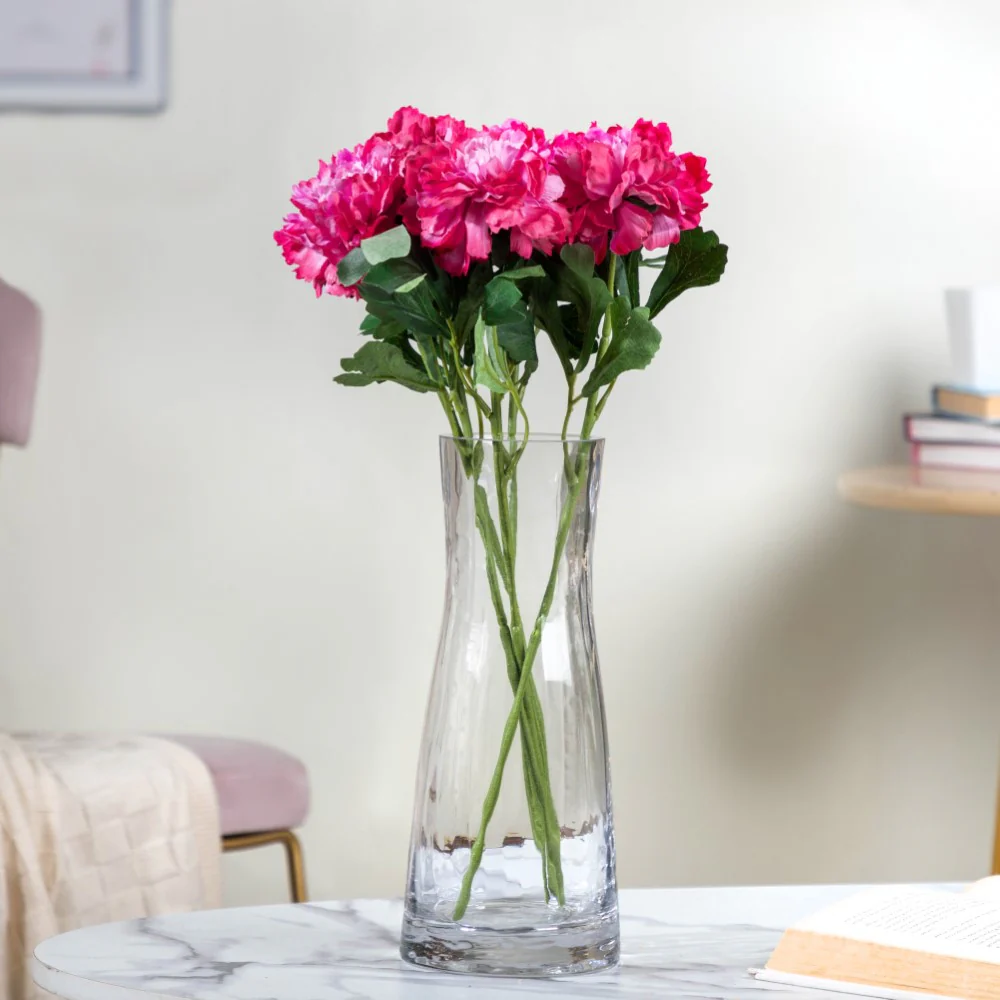 Peony Artificial Flower Maroon Set Of 5