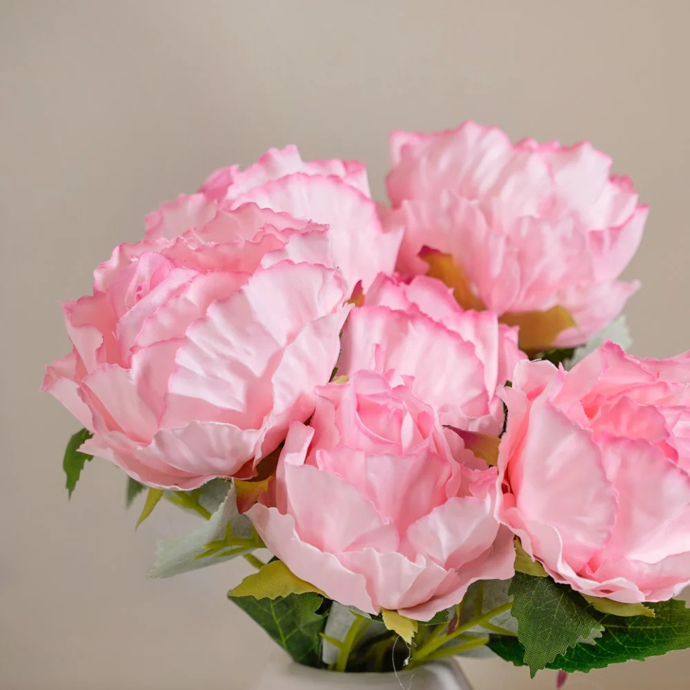 Peony Artificial Flower Bunch Pink - Image 4