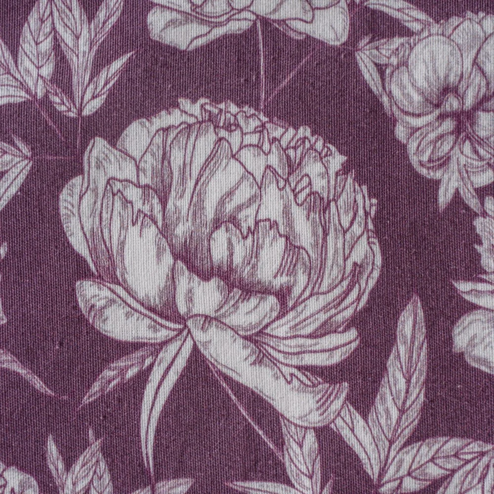 Peony Purple Printed Cotton Table Runner For 6 Seater - Image 6