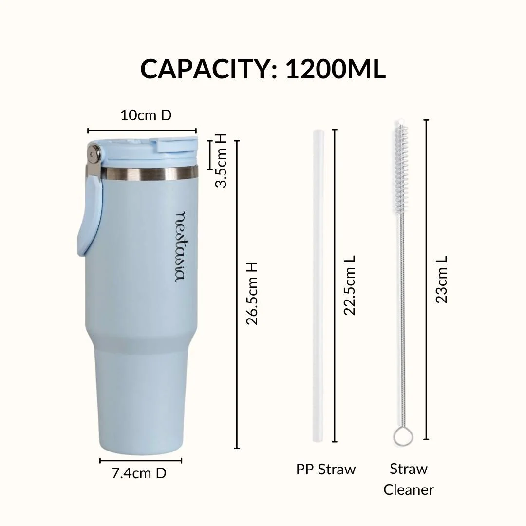 PickSip 40 Insulated Tumbler With Top Handle Baby Blue Jay 1200ml - Image 4