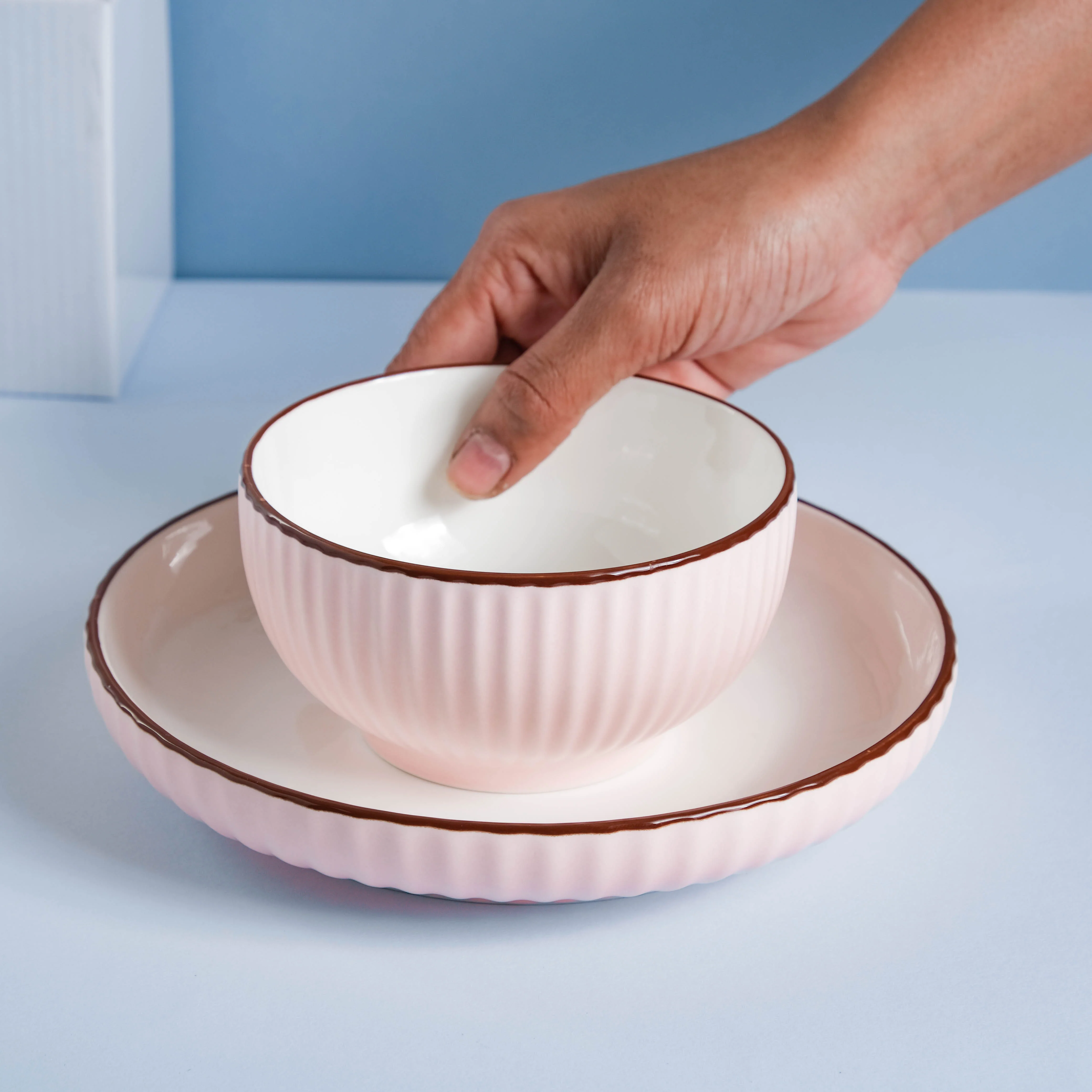 Pink Blossom 18 Piece Pasta Set For 4 - Image 11