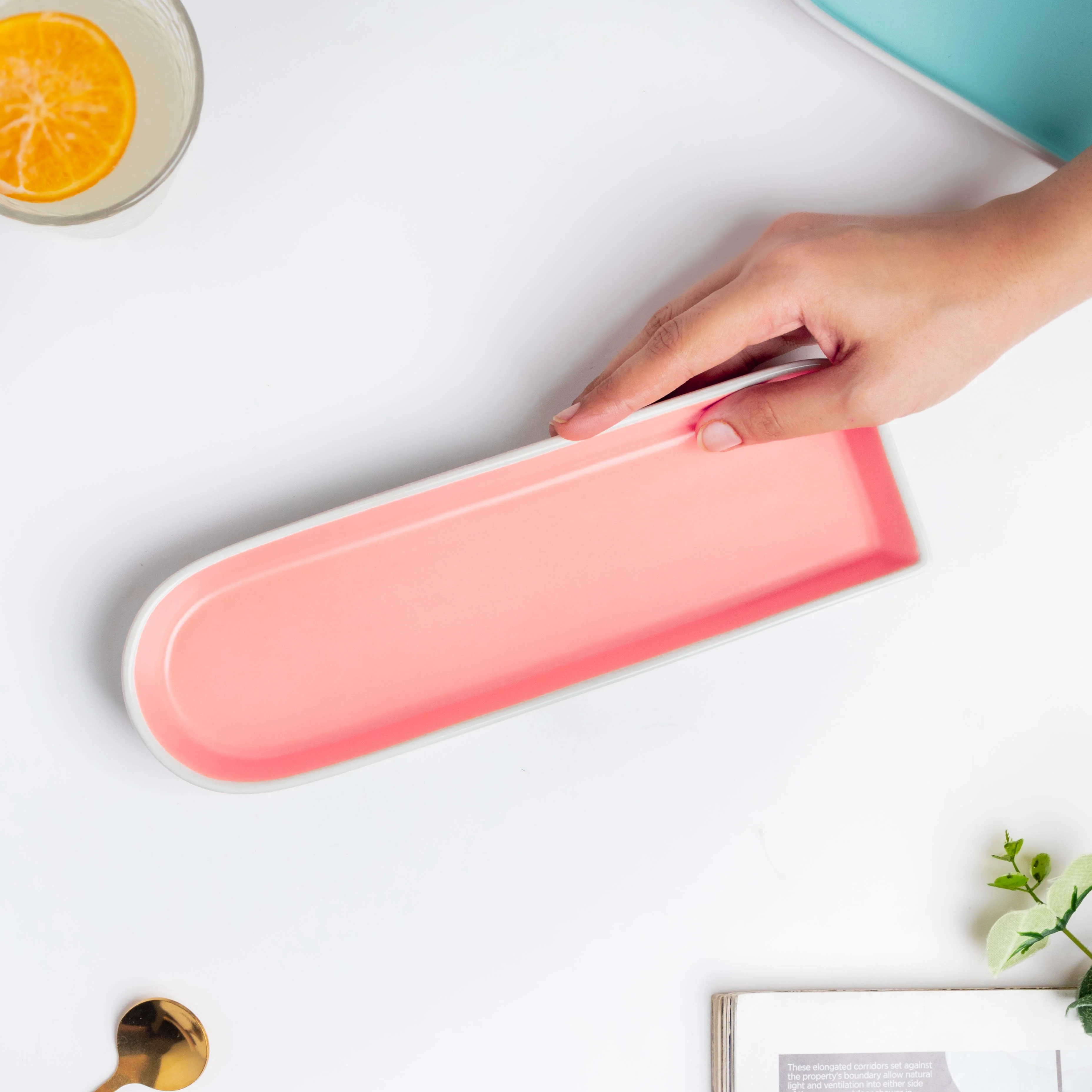 Pink Long Plate 9 Inch - Image 2