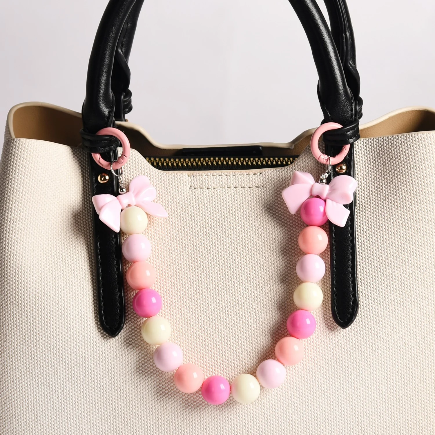 Pink Paradise Beaded Keychain - Image 7
