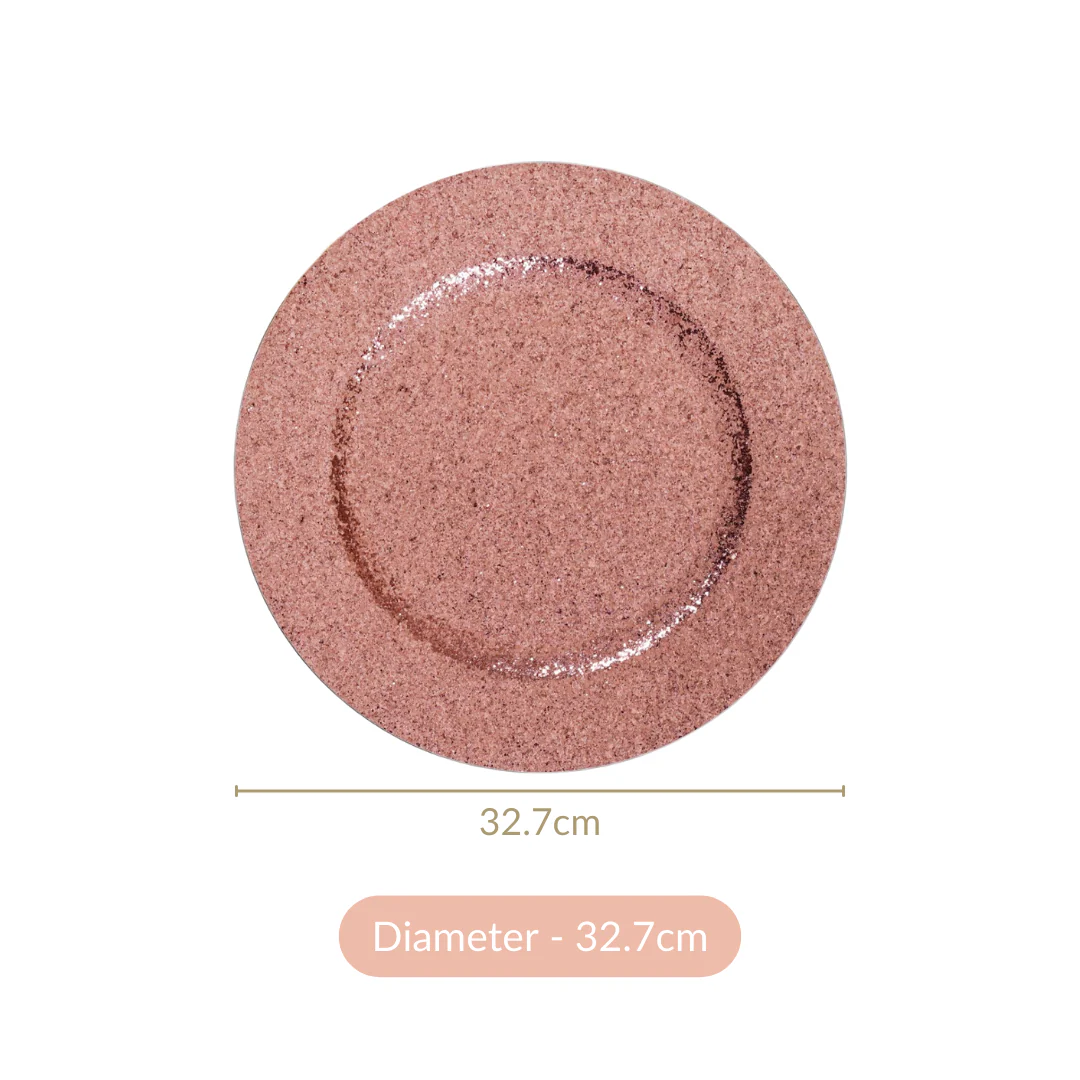 Pink Shimmer Charger Plate Set Of 6 13 Inch - Image 7