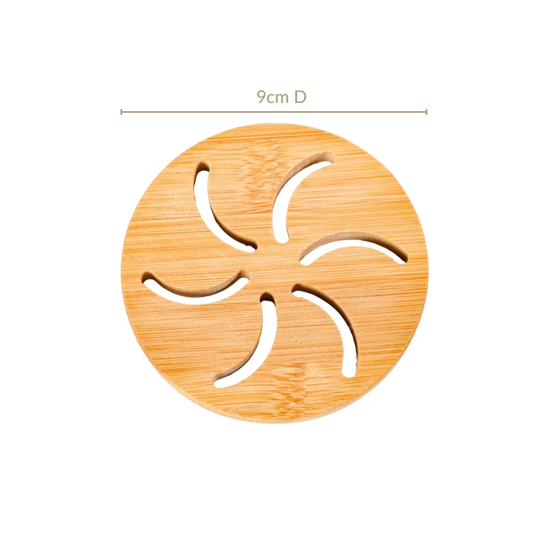 Pinwheel Bamboo Coaster Set Of 6 - Image 3