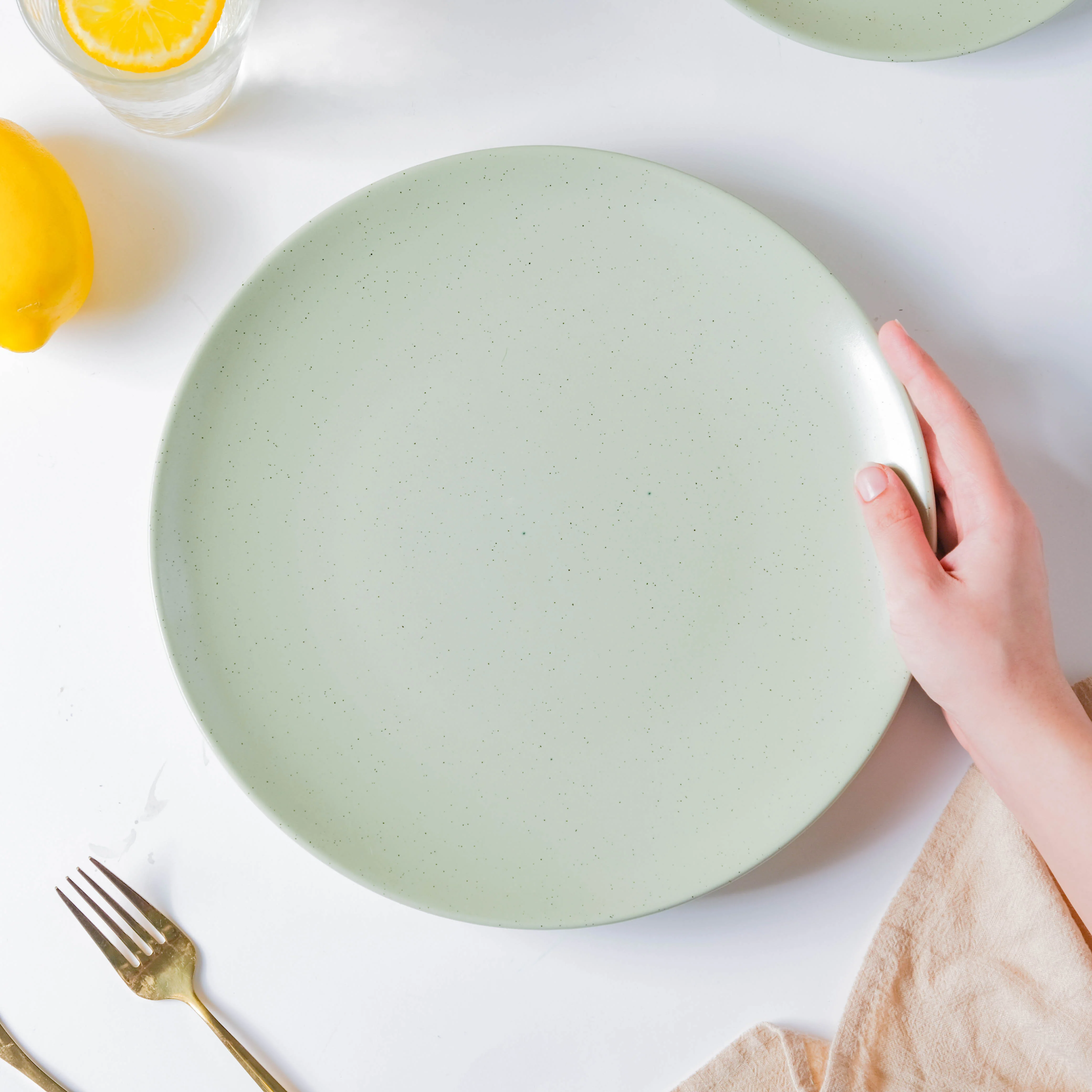Pixie Glaze Dinner Plate Green 11 Inch - Image 2