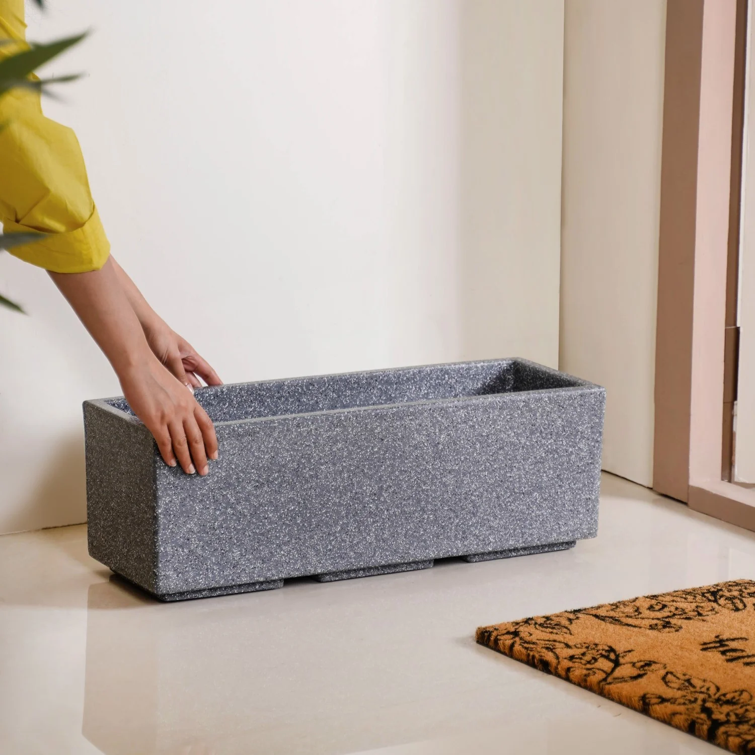 Planterra Modern Grey Trough Planter 24x8 Inch - Image 3