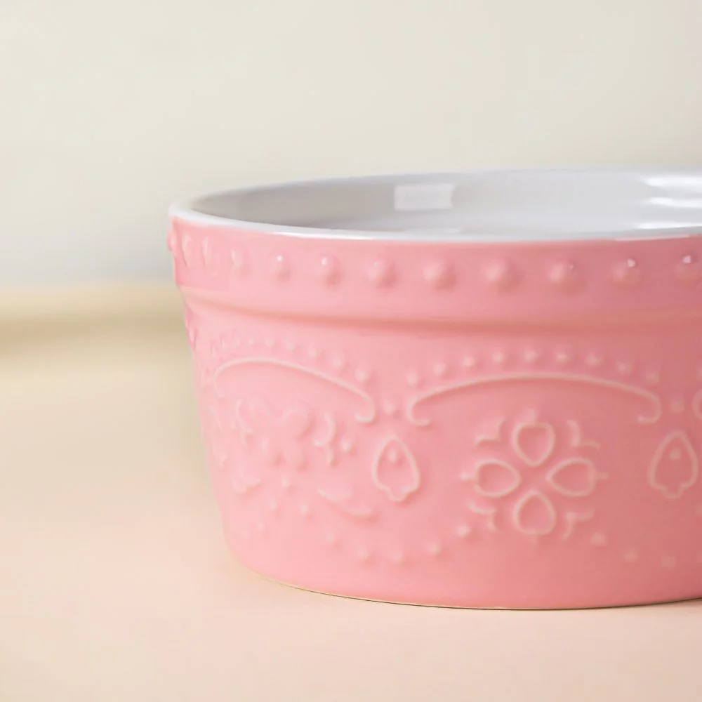 Playful Pink Textured Pudding Bowl - Image 3