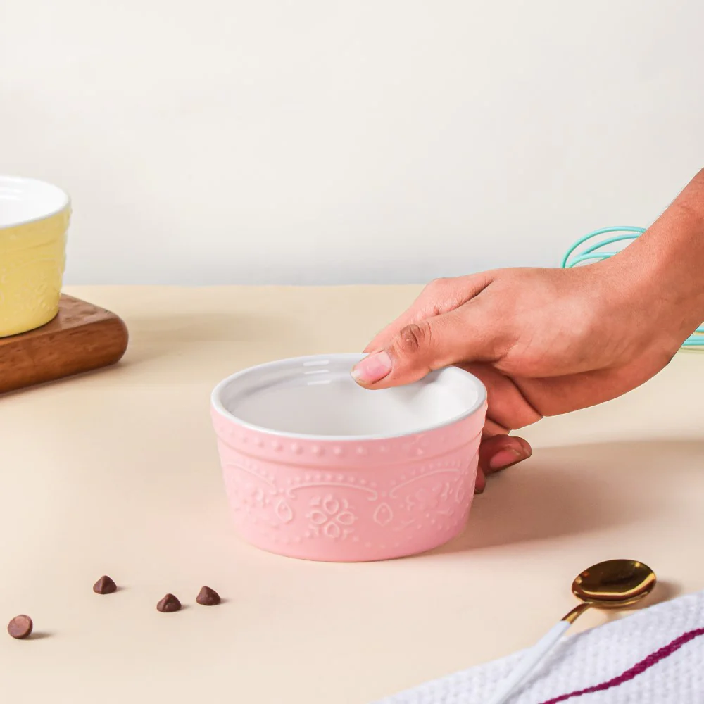Playful Pink Textured Pudding Bowl - Image 4