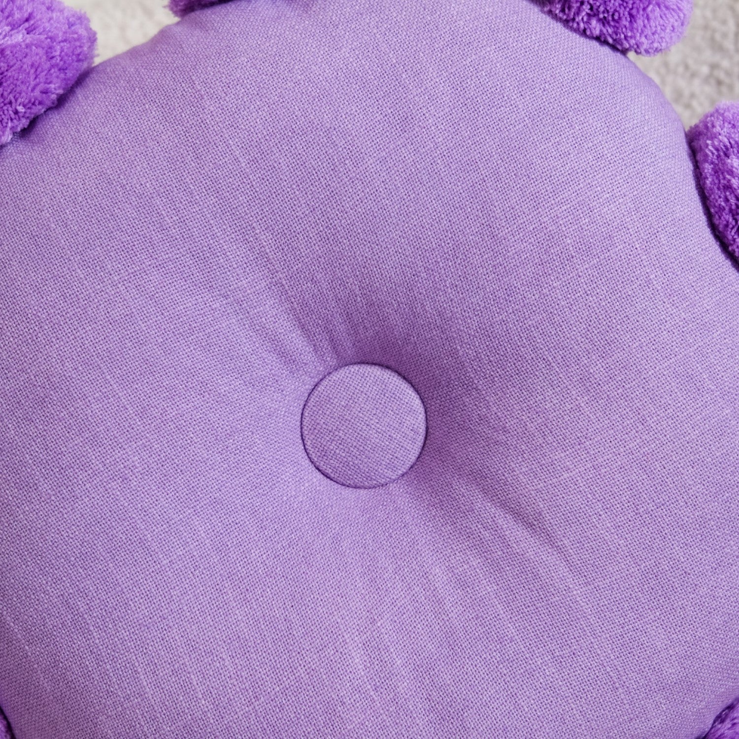 Pom Pom Round Sofa Cushion Purple 17 Inch - Image 7