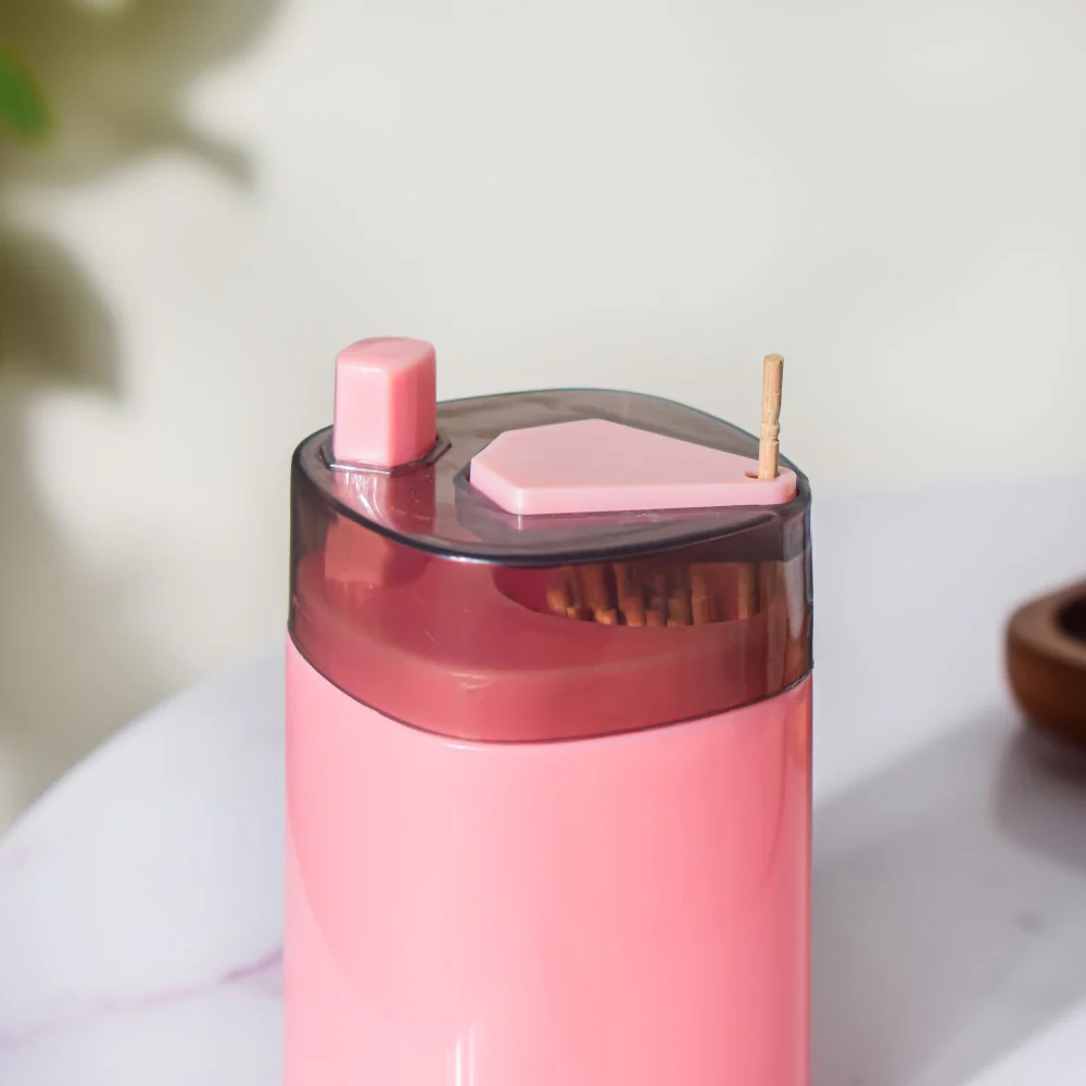 Pop-Up Toothpick Holder Dispenser Pink - Image 4