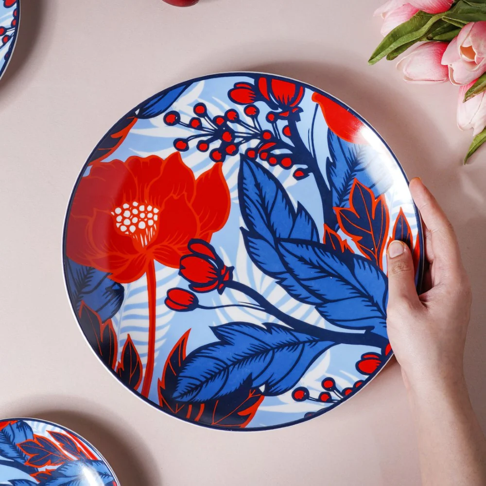 Poppy Multicolour Printed Ceramic Dinner Plate 10 Inch - Image 2