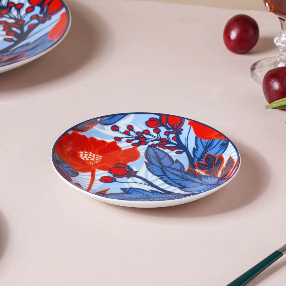 Poppy Printed Ceramic Dessert Plate 6 Inch - Image 5