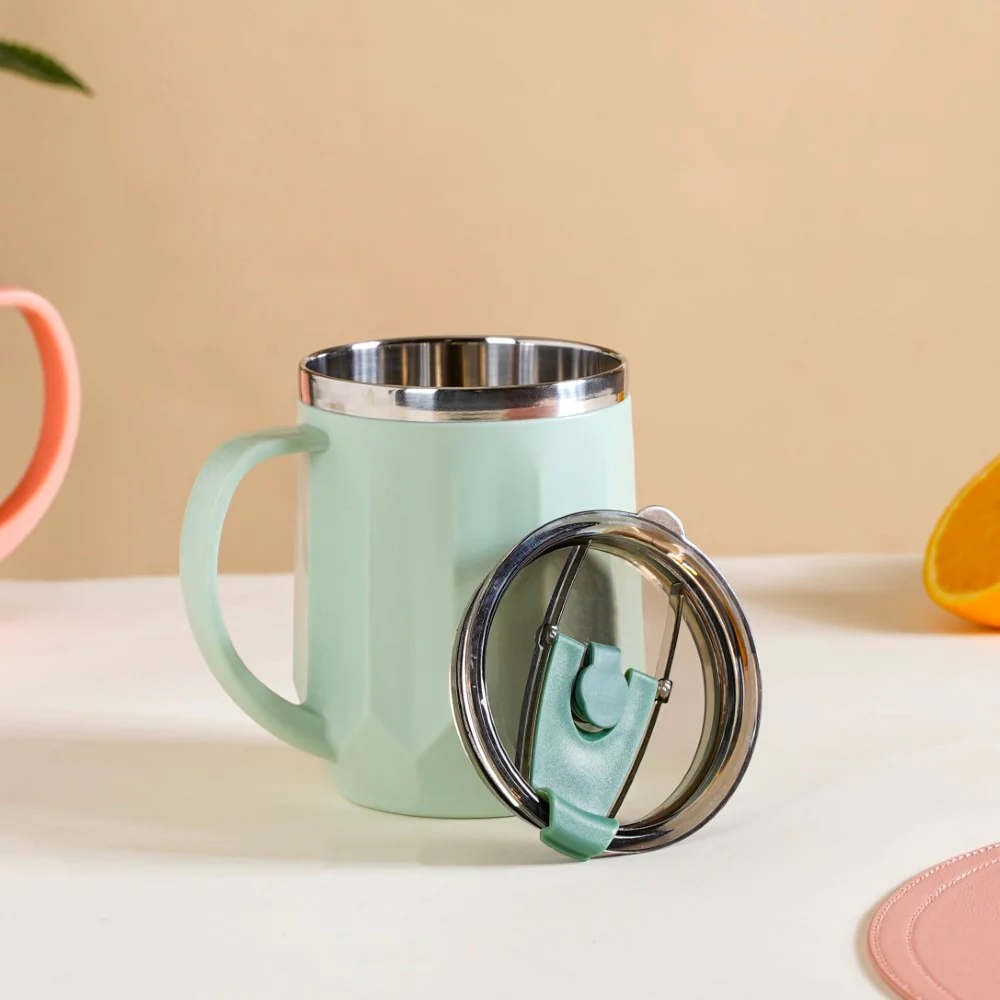 Portable Travel Coffee Mug With Lid Mint 400ml - Image 13