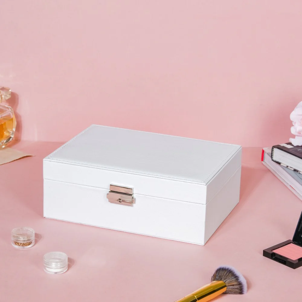 Portable Jewellery Organiser White - Image 3