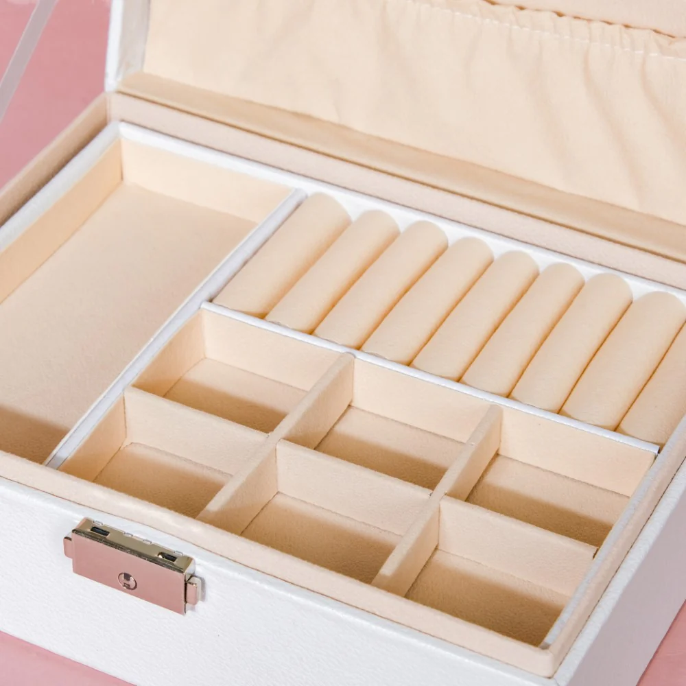 Portable Jewellery Organiser White - Image 9
