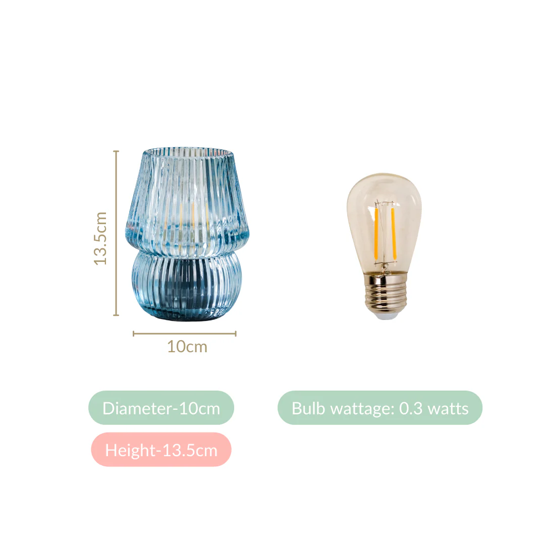 Portable LED Glass Table Lamp Blue - Image 4