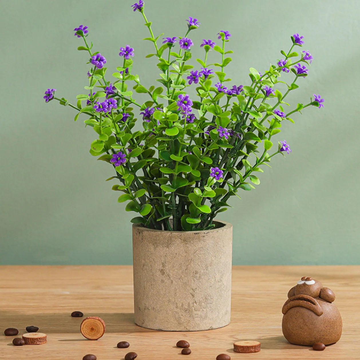 Pot With Faux Flowers - Image 3