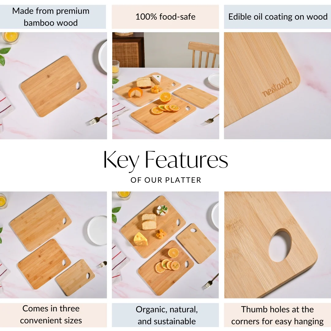 Premium Bamboo Serving Board Set Of 3 - Image 5