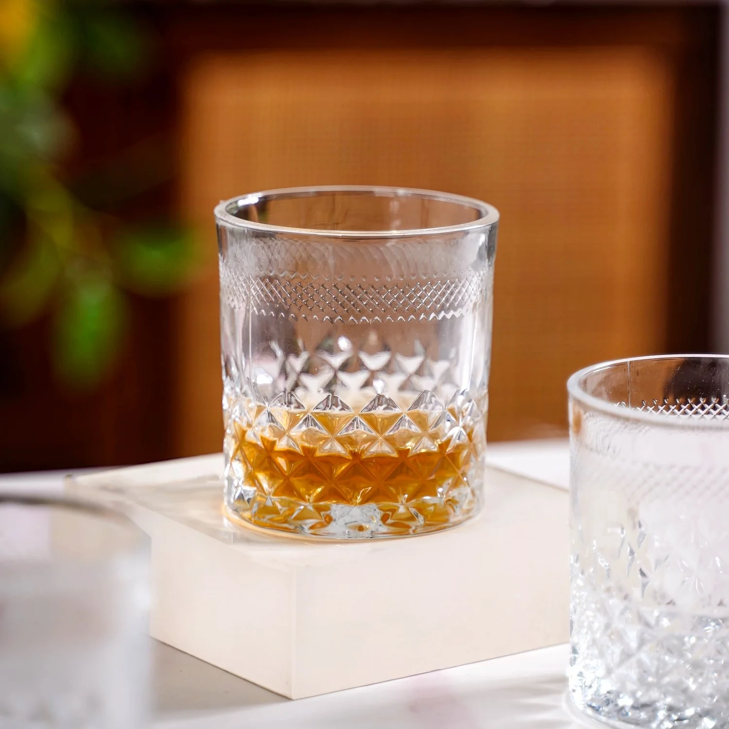 Premium Diamond Embossed Whiskey Tumbler Glass Set Of 6 230ml - Image 7