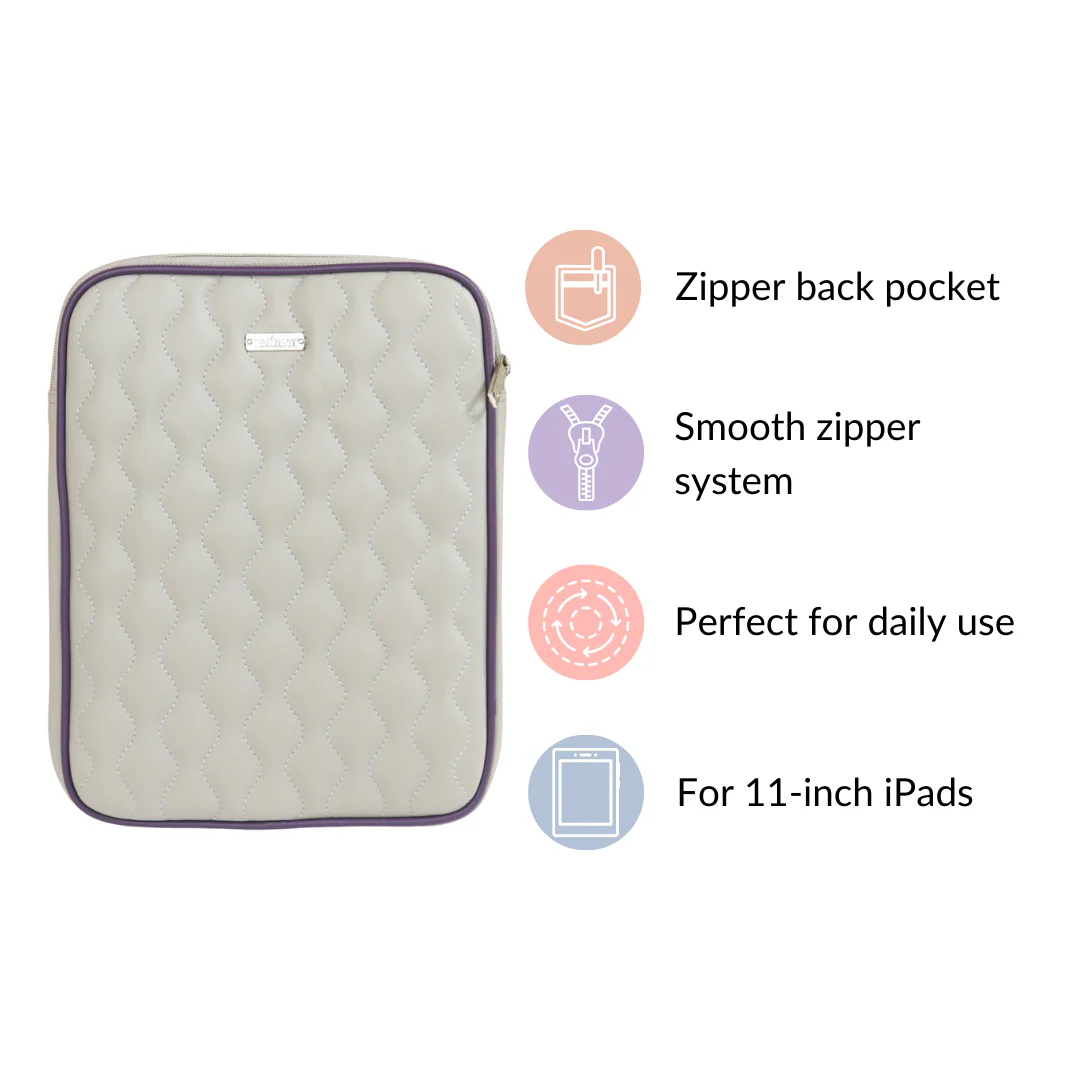 Premium Vegan Leather iPad Cover Grey - Image 6