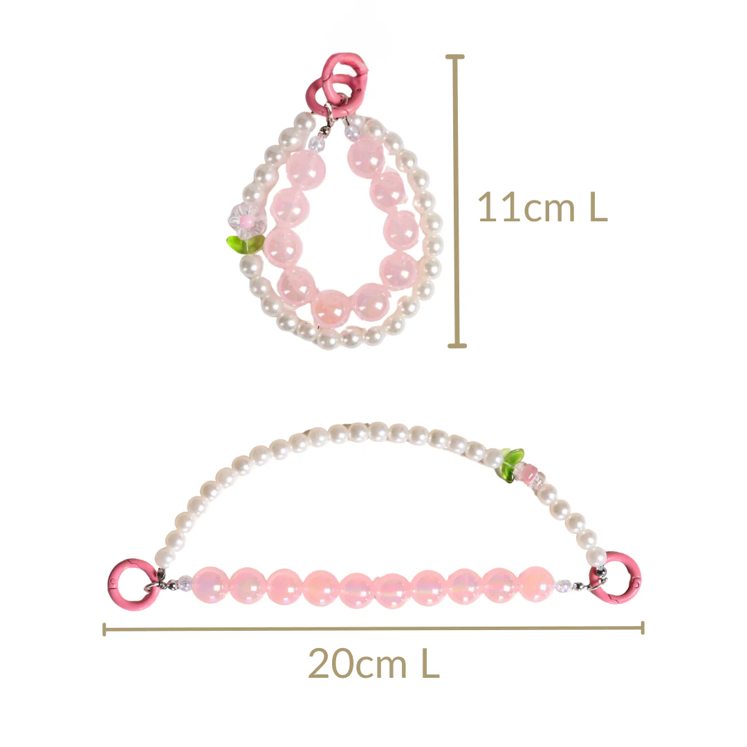 Pretty In Pink Pearl Beaded Keychain - Image 4