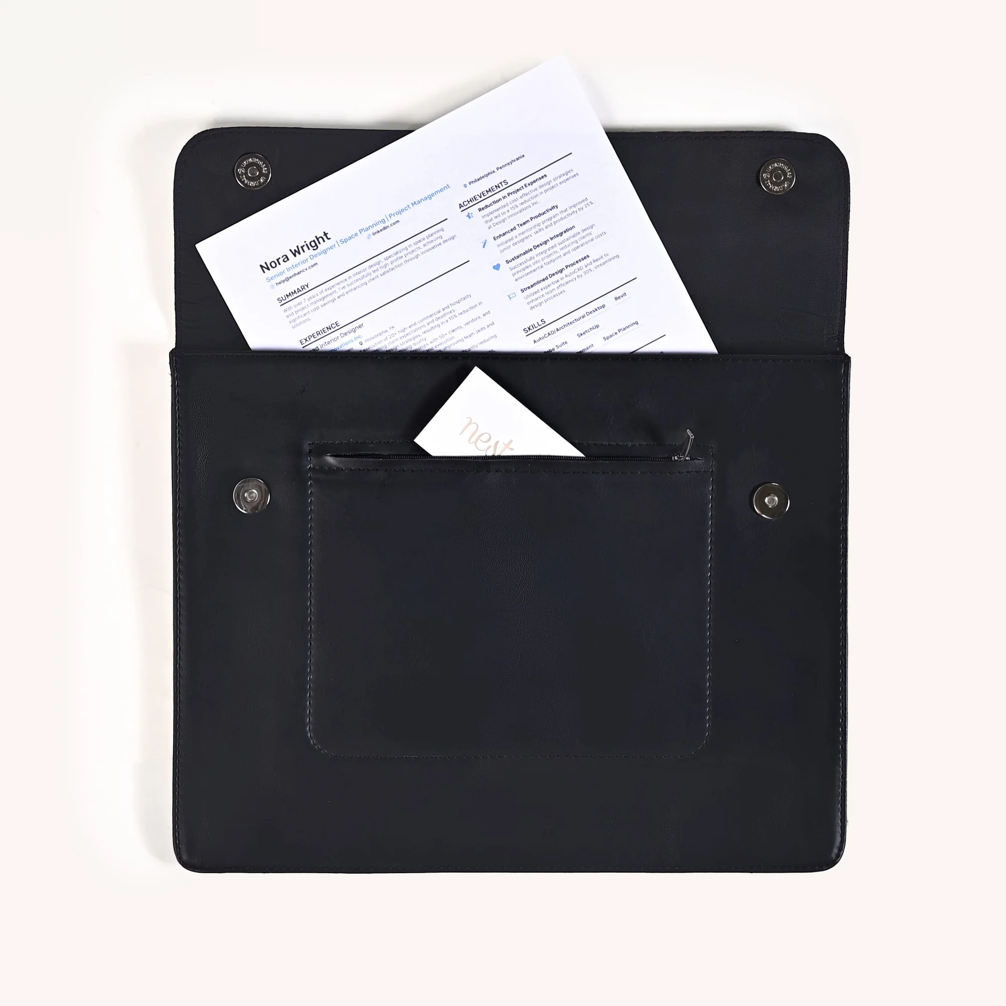 Professional Folder With Two Zipper Pockets - Image 4