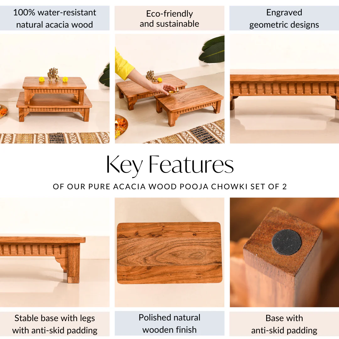 Pure Acacia Wooden Riser Set Of 2 - Image 5