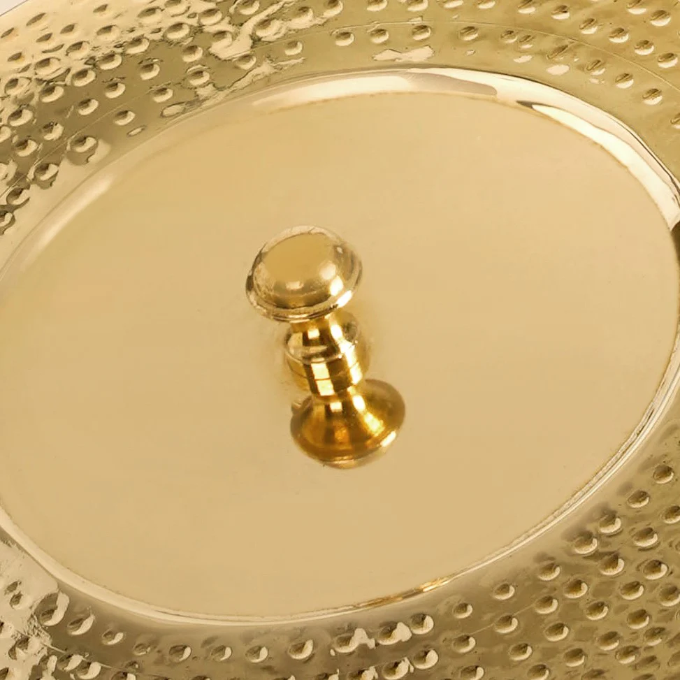 Pure Brass Hammered Masala Box Set With Spoon - Image 9