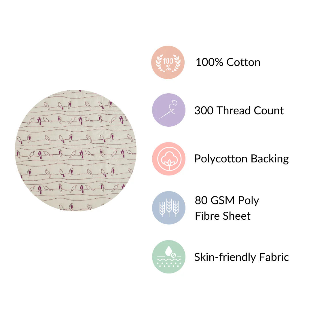 Pure Cotton King Size Bed Cover Off White - Image 6