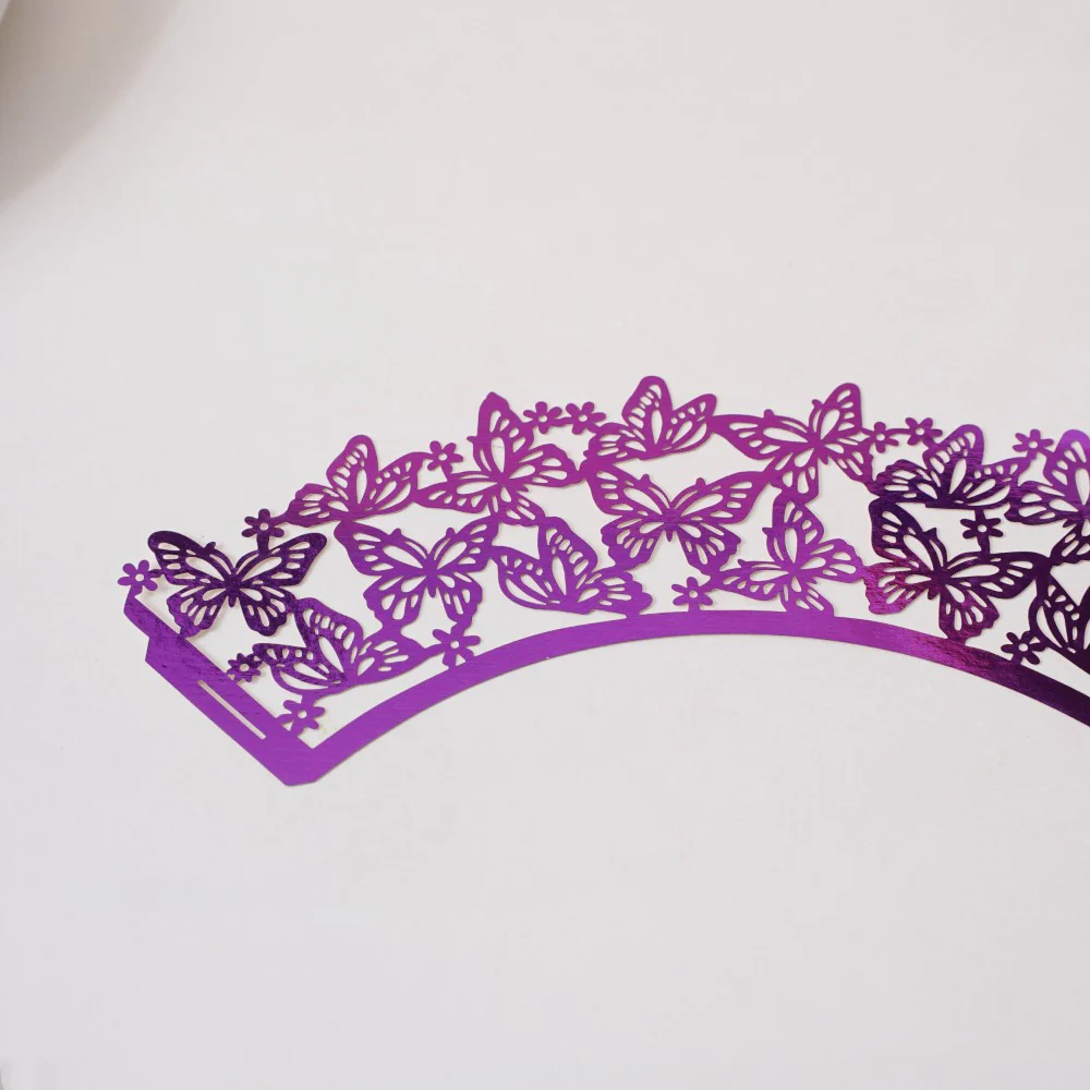 Purple Butterfly Lace Cupcake Wrapper Set Of 20 - Image 5