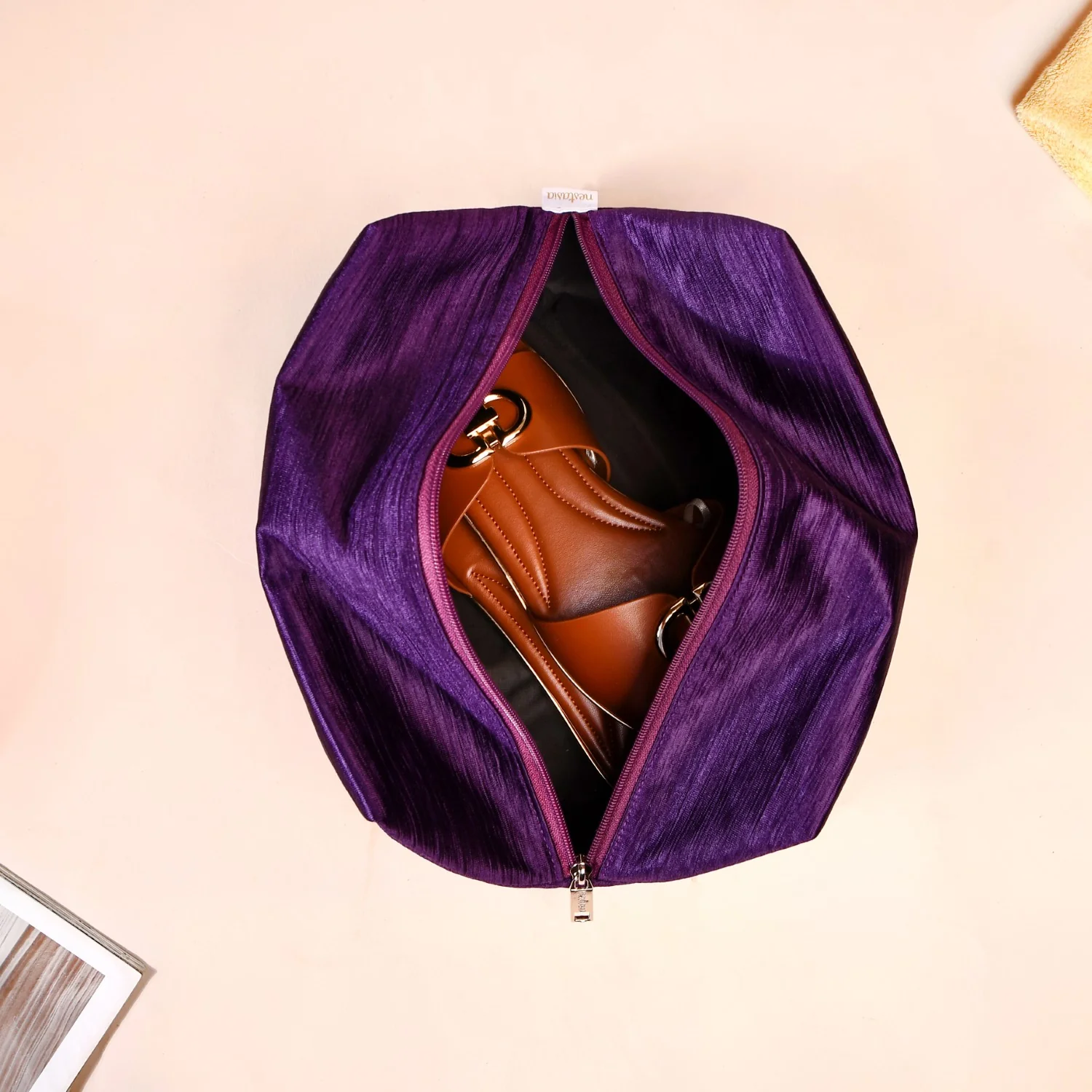 Purple Zippered Travel Shoe Bags Small Set Of 3 - Image 8