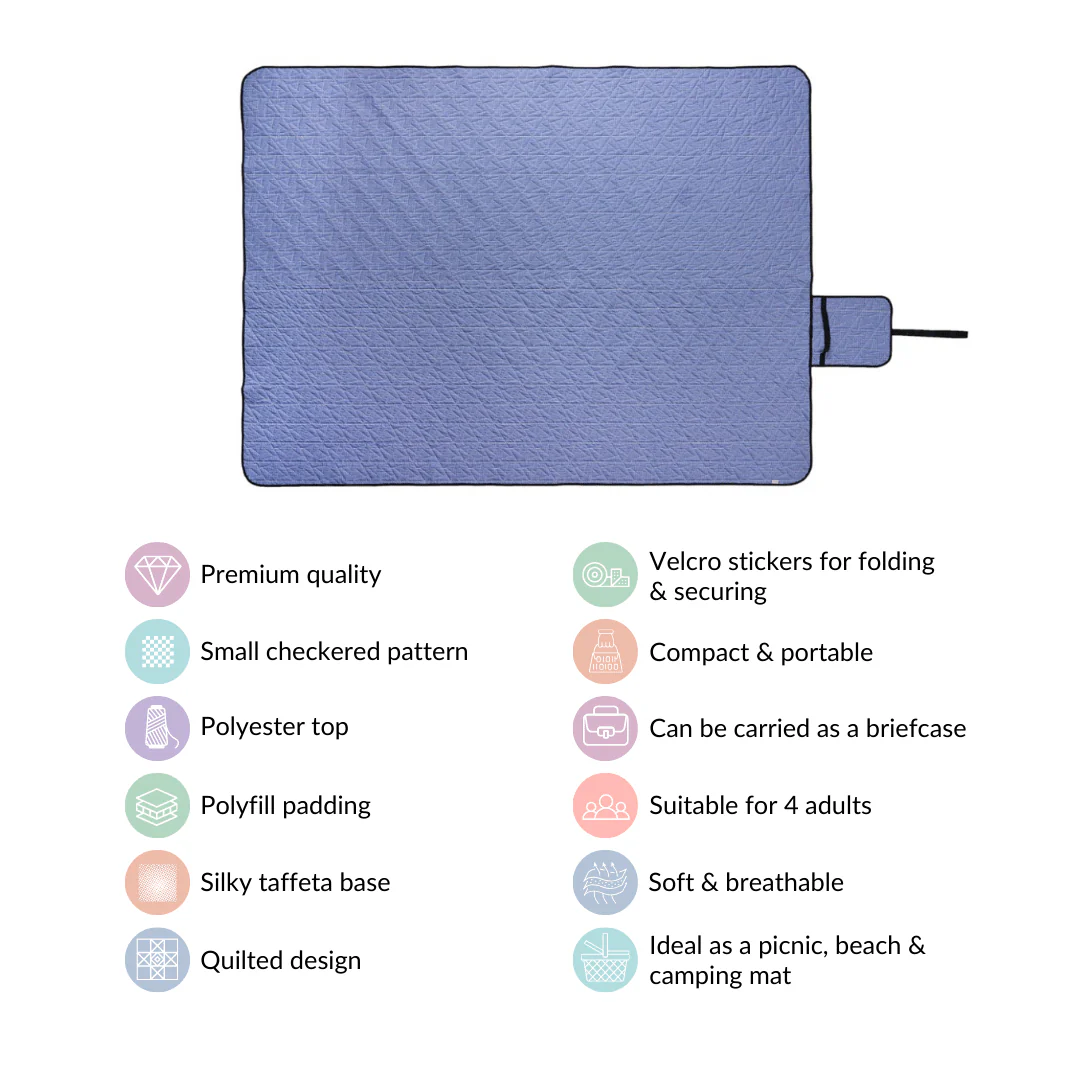 Quilted Foldable Picnic Mat 84x60 Inch - Image 5