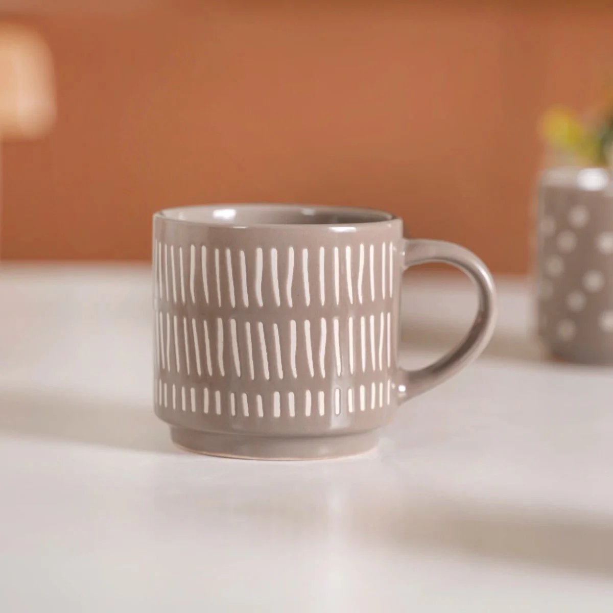 Quirky Beige Stackable Cups Set Of 4 220ml - Image 8