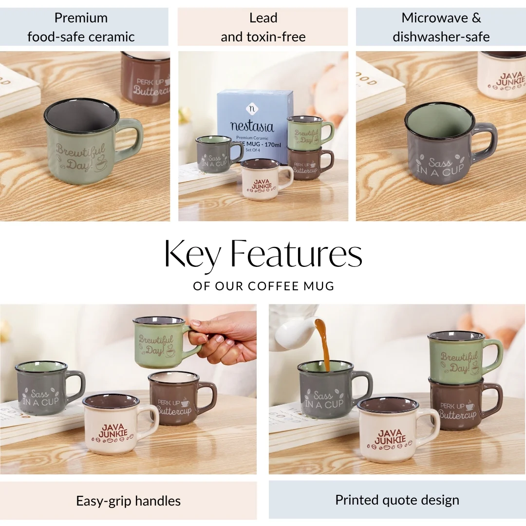 Quirky Quotes Coffee Mugs Set Of 4 170ml - Image 4