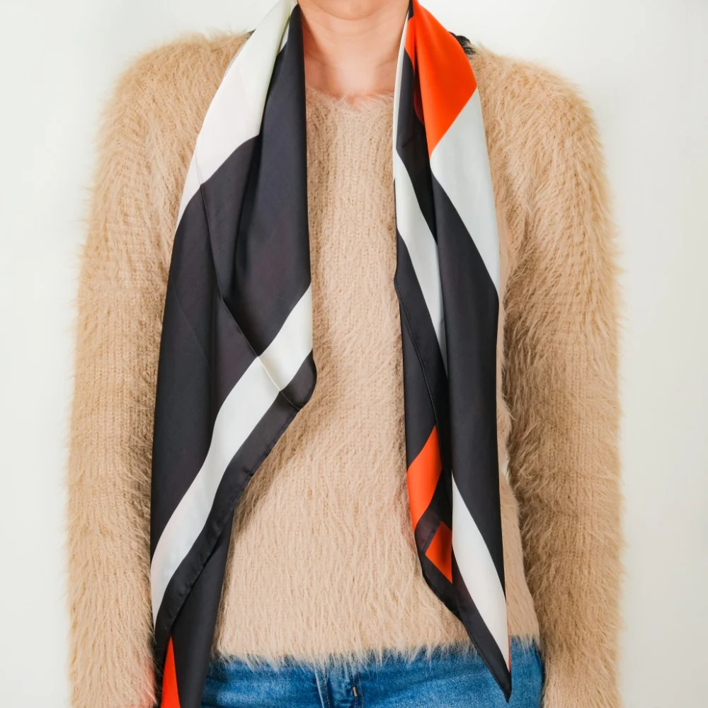 Radiant Silk Neck And Bag Square Scarf - Image 4