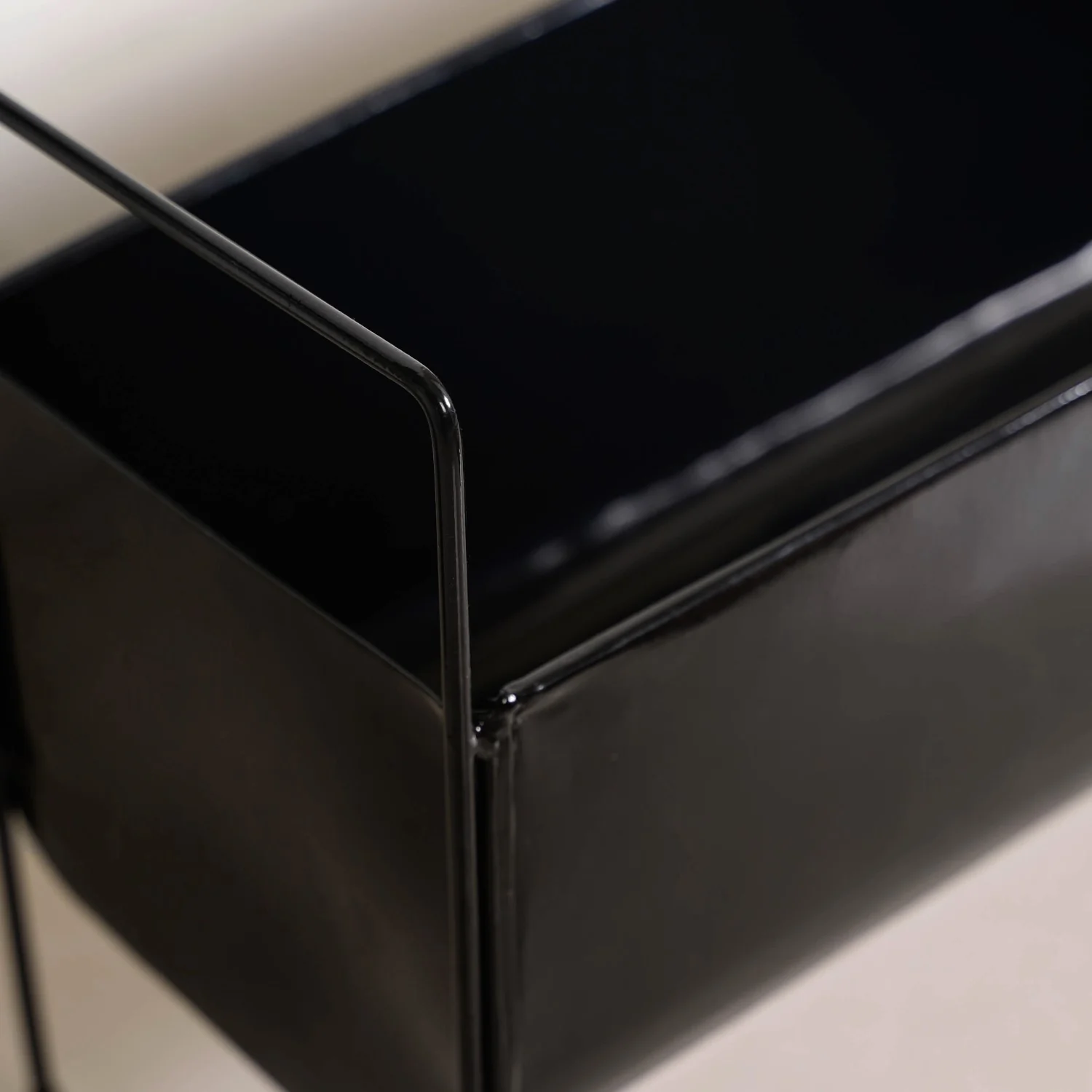 Raised Iron Trough Planter With Handle Black - Image 6