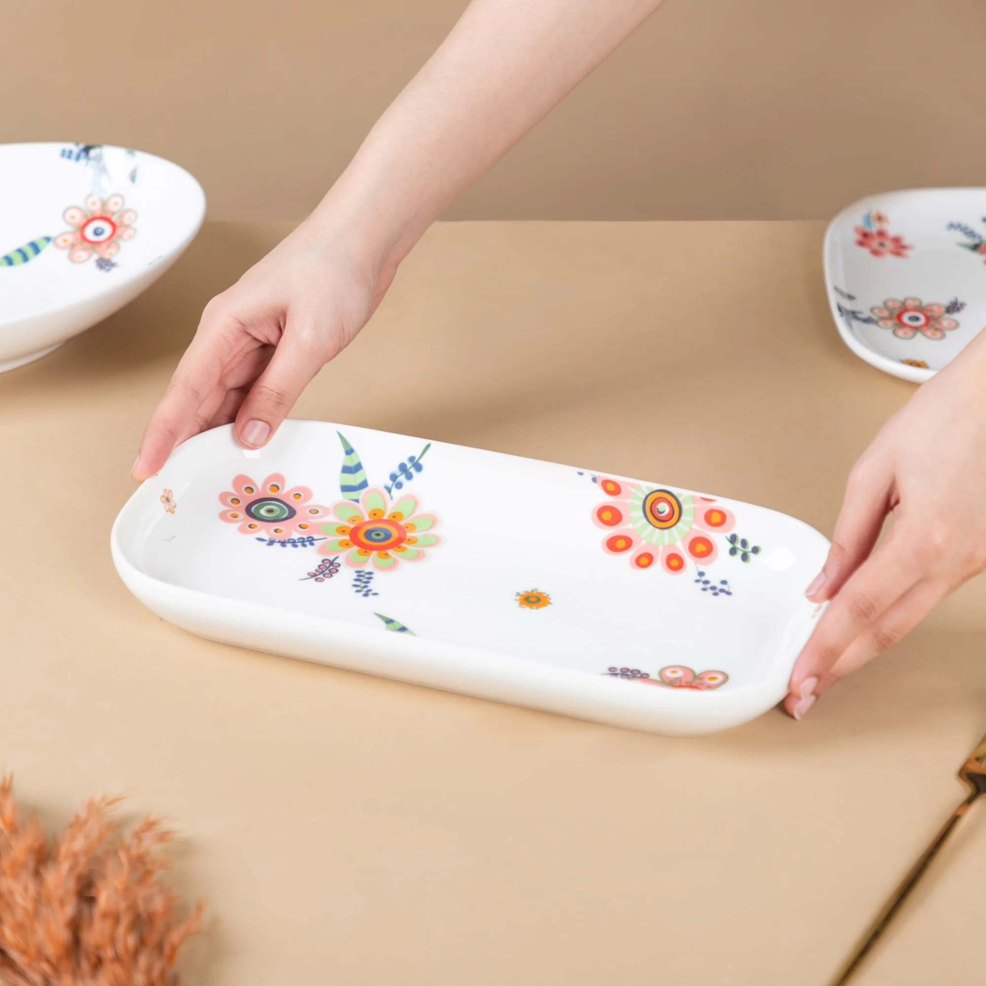 Rectangle Floral Plate - Image 9
