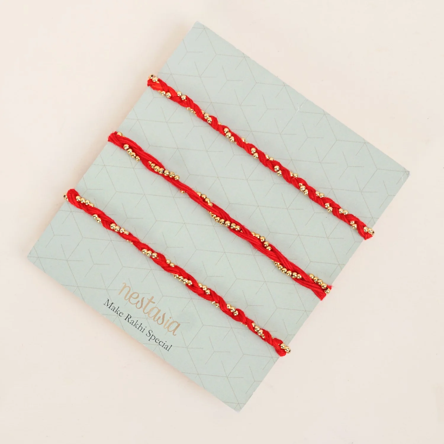 Red and Golden Braided Rakhi Gift Set Of 3 - Image 6