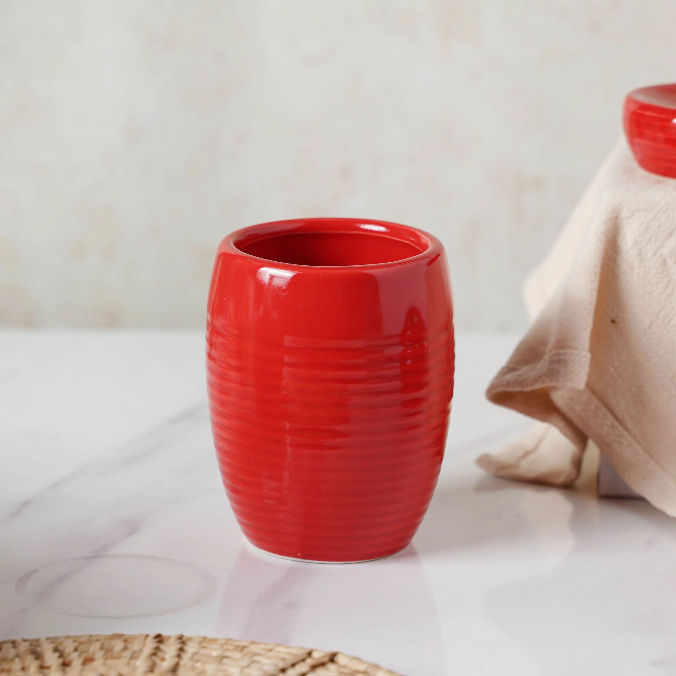 Red Ceramic Bath Set - Image 5
