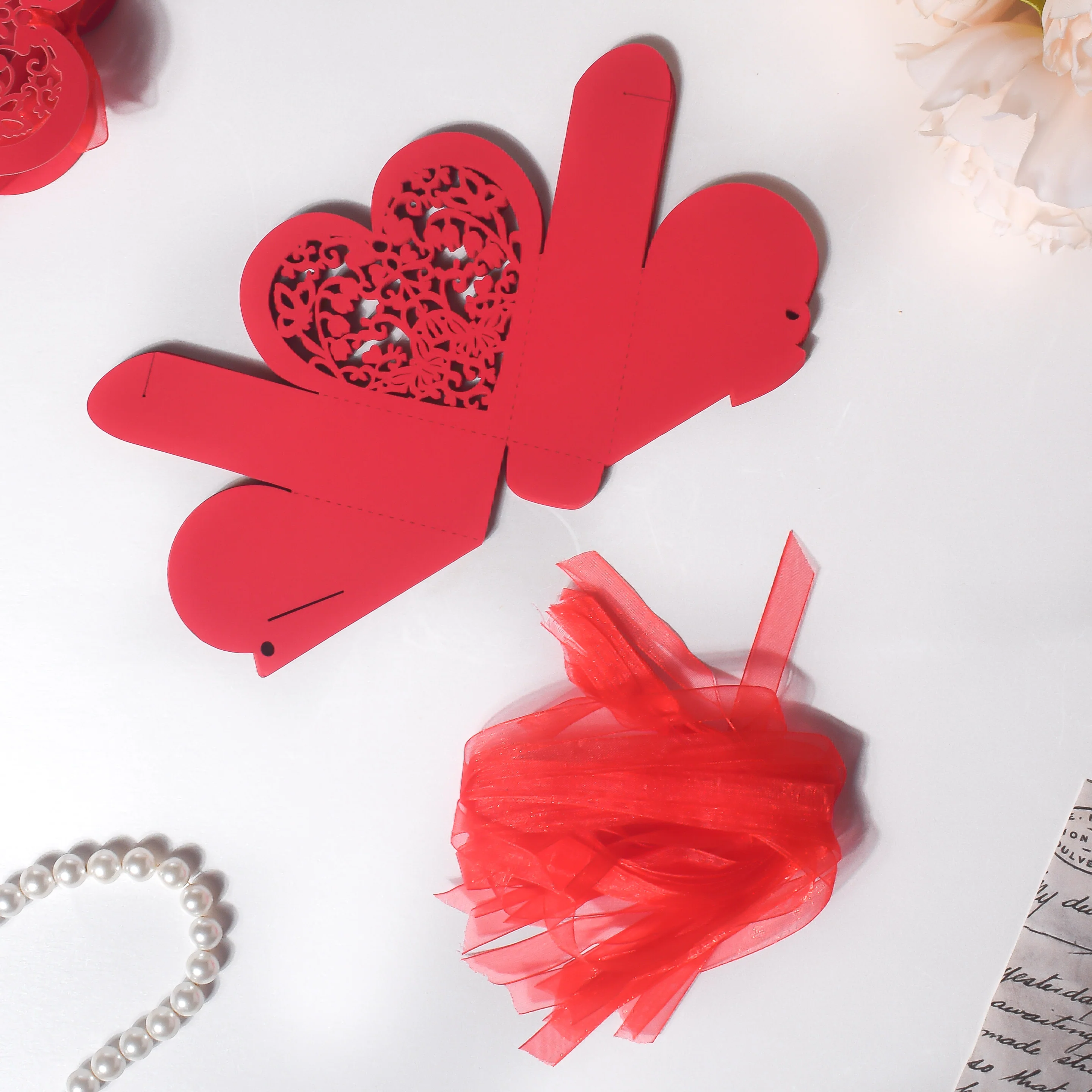 Red Heart Paper Gift Box Set of 20 - Image 5
