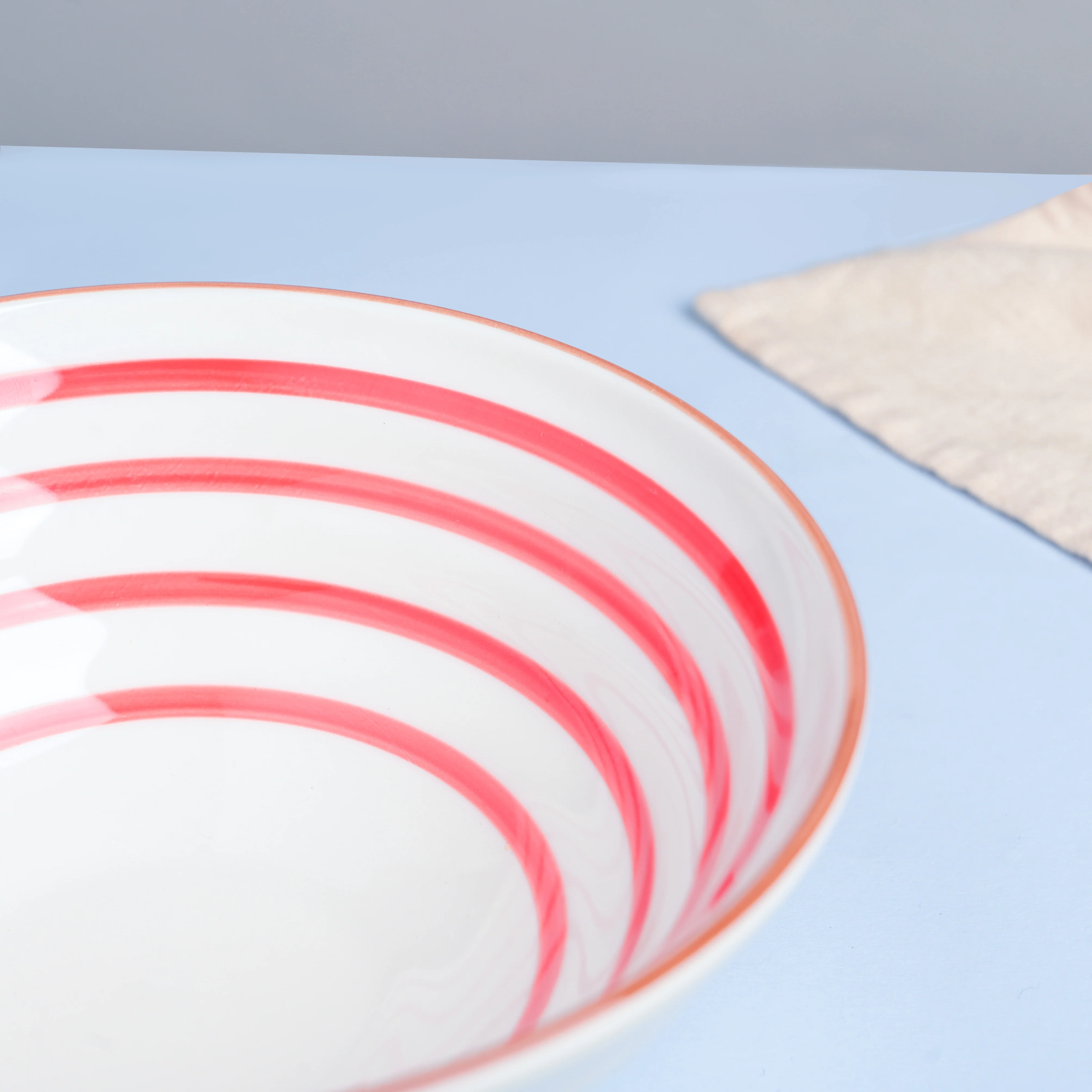 Red Illusion Ceramic Serving Bowl - Image 6