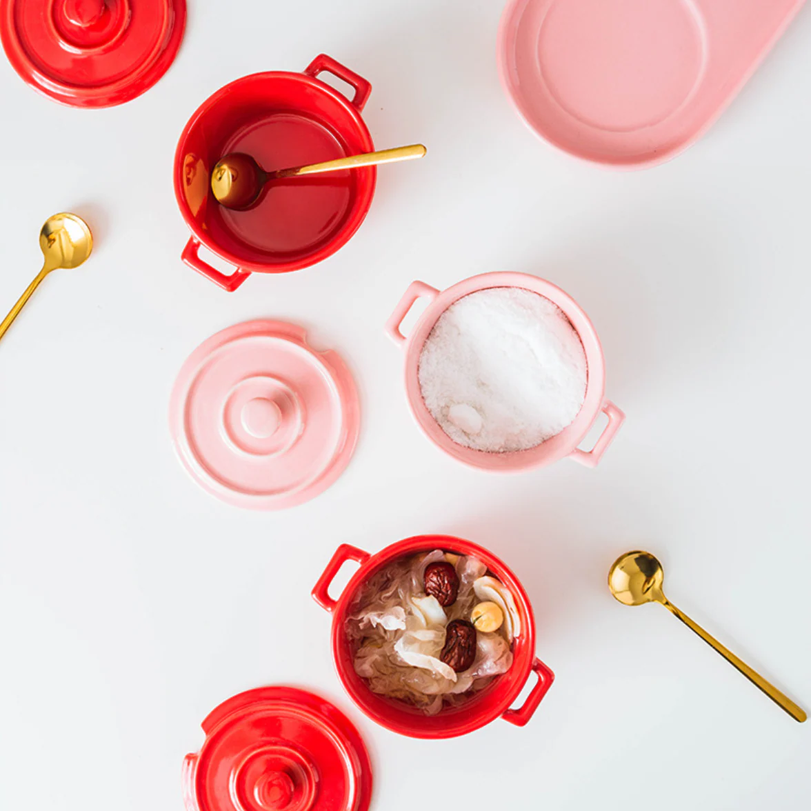 Red Spice Jar Set With Tray - Image 5