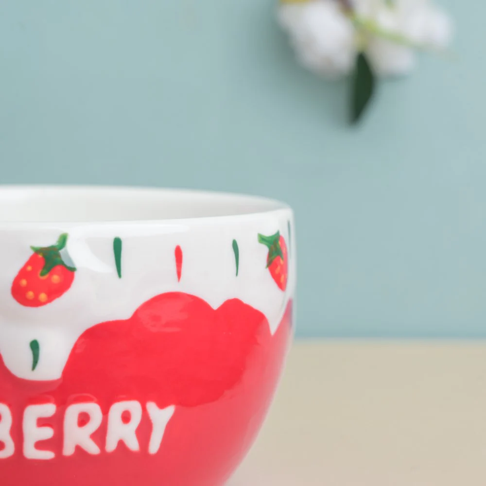 Red Strawberry Side Bowl 400 ml - Image 2