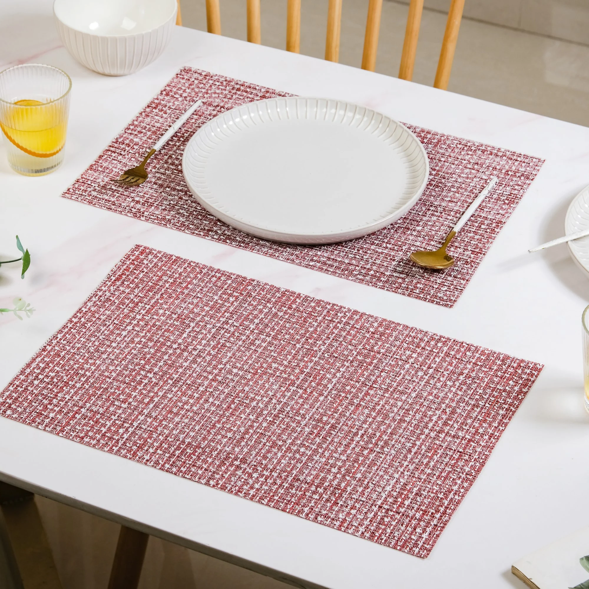 Red White Placemat Set Of 6 - Image 8