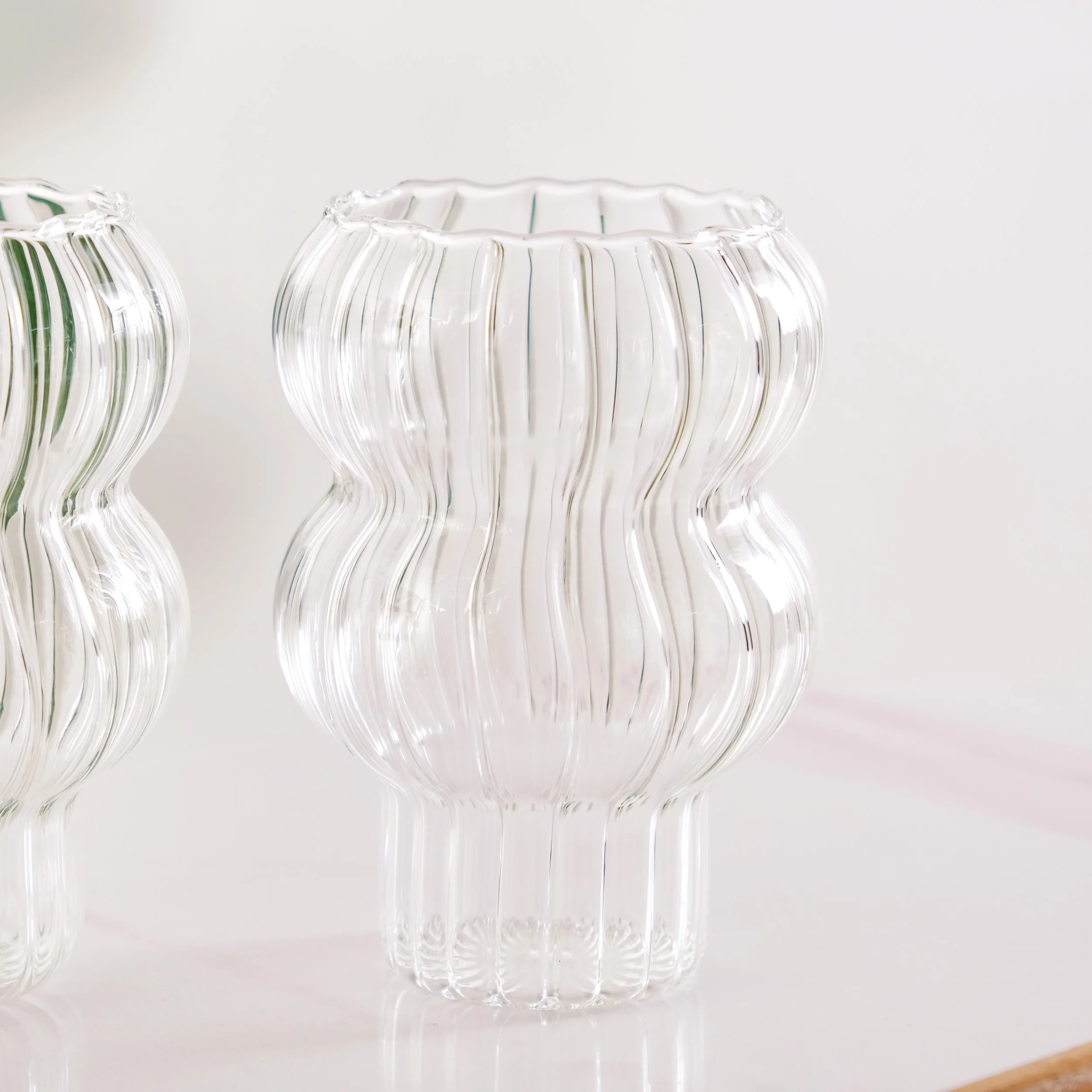 Reeded Latte Glass Cup Set Of 2 600ml - Image 7